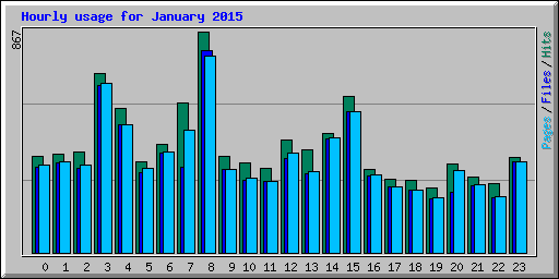 Hourly usage for January 2015