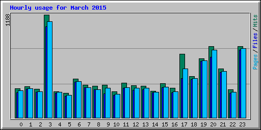 Hourly usage for March 2015